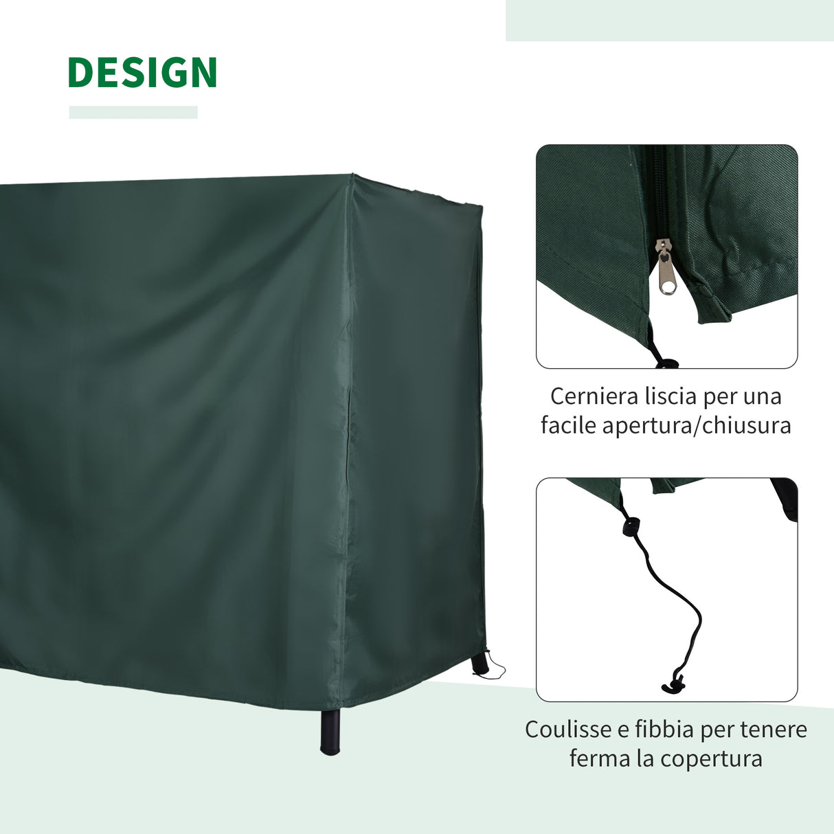 easycomfort telo di copertura per dondolo in tessuto oxford impermeabile 177x114x152cm