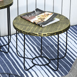 easycomfort easycomfort set di 2 tavolini da giardino in metallo con ceste arredamento da esterno stile industriale nero ean 8055776910338