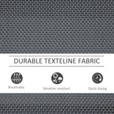 easycomfort panchina a dondolo da giardino a 3 posti in metallo e tessuto a rete traspirante 151x75x85cm grigio 33093