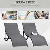 easycomfort set 2 sdraio da giardino pieghevoli lettino prendisole in alluminio e textilene 61x165x63cm