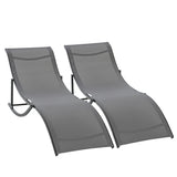 easycomfort set 2 sdraio da giardino pieghevoli lettino prendisole in alluminio e textilene 61x165x63cm