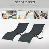 easycomfort set 2 sdraio da giardino pieghevoli lettino prendisole in alluminio e textilene 61x165x63cm 33163