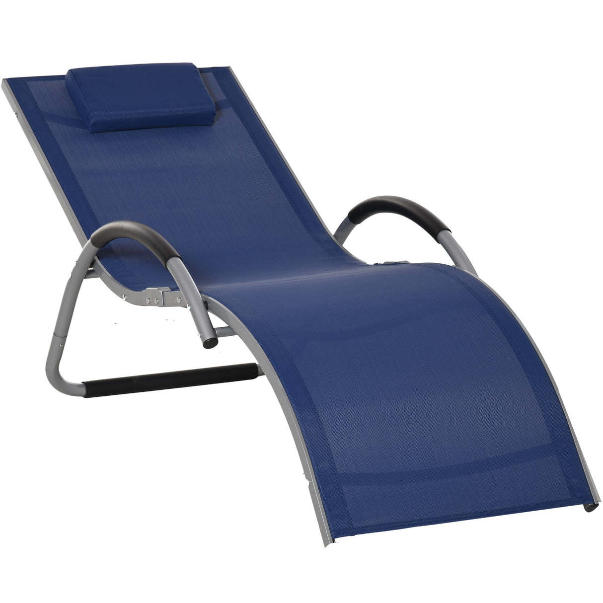 easycomfort easycomfort lettino prendisole in alluminio sedia sdraio da giardino in textilene con poggiatesta rimovibile
