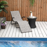 easycomfort easycomfort lettino prendisole pieghevole ergonomico da esterno in metallo e tessuto a rete 170x62x68cm grigio