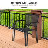 easycomfort set 2 sedie da giardino in metallo per cortile patio e terrazza nero