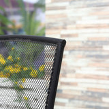 easycomfort set 2 sedie da giardino in metallo per cortile patio e terrazza nero