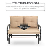 easycomfort easycomfort panchina a dondolo da giardino per 2 persone con cuscini per seduta e schienale 122x70x87cm khaki