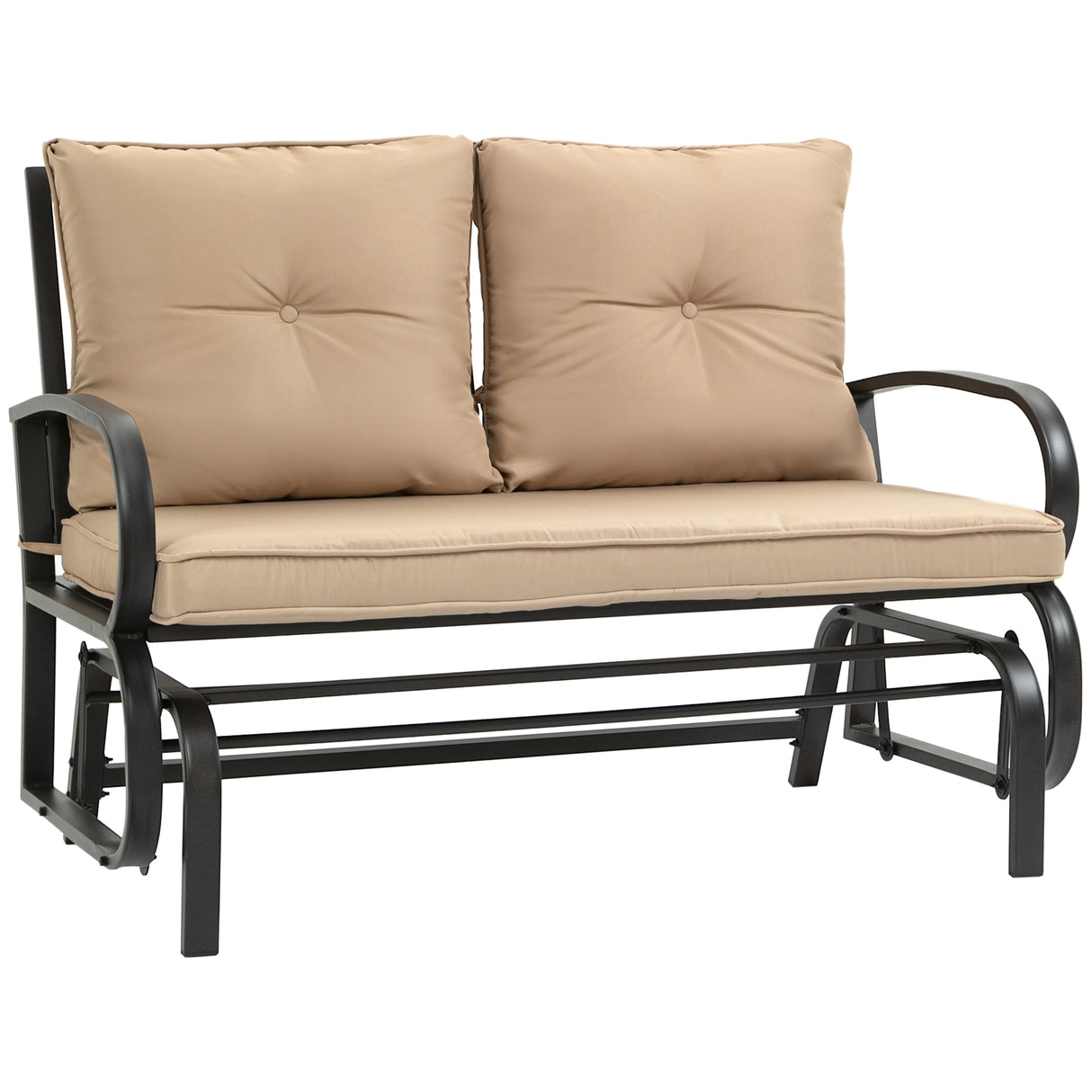 easycomfort easycomfort panchina a dondolo da giardino per 2 persone con cuscini per seduta e schienale 122x70x87cm khaki