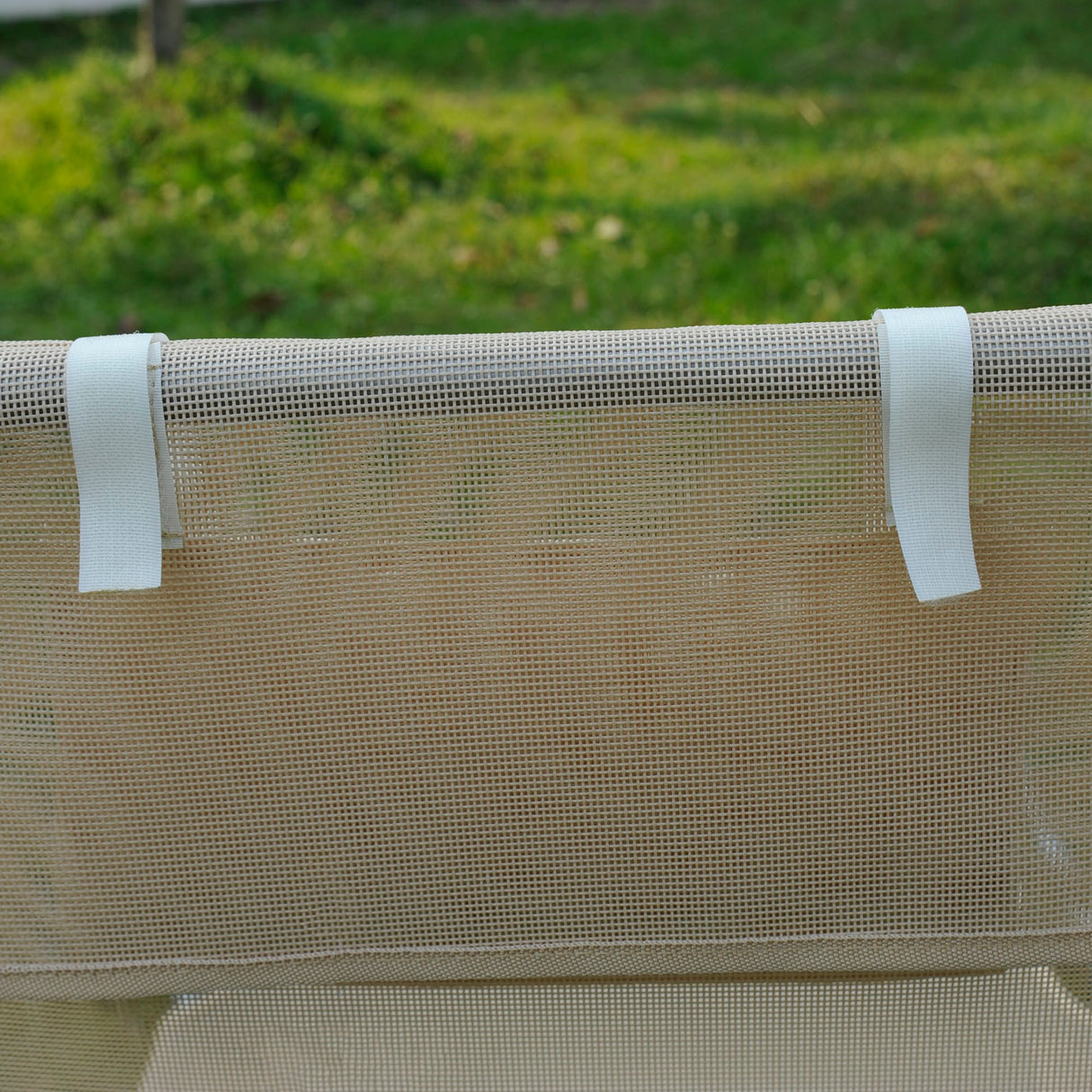 easycomfort set 2 lettini prendisole pieghevoli con schienale reclinabile a 4 livelli metallo e tessuto a rete beige