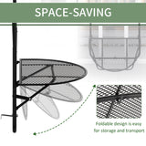 easycomfort tavolo da ringhiera pieghevole e regolabile in metallo 60x60x57 72cm nero