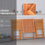 easycomfort set 3 pezzi tavolo e sedie da giardino pieghevoli in legno per esterni terrazzo picnic o campeggio salvaspazio e compatto teak