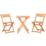 easycomfort set 3 pezzi tavolo e sedie da giardino pieghevoli in legno per esterni terrazzo picnic o campeggio salvaspazio e compatto teak