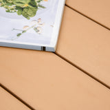 easycomfort tavolo da giardino per 6 persone in alluminio e plastica nero e color legno 33072