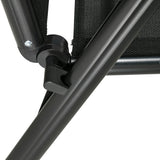 easycomfort easycomfort set 7pz tavolo con sedie da giardino pieghevoli e regolabili in texteline nero