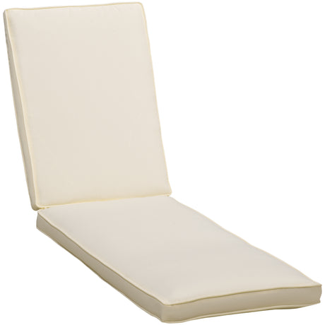 easycomfort cuscino per lettino prendisole con rivestimento poliestere sfoderabile 188x53x8cm bianco crema