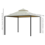 easycomfort easycomfort gazebo da giardino 3 x 3m con 4 tende laterali e doppio tetto beige