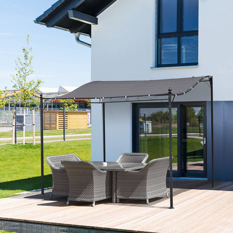 easycomfort easycomfort gazebo pergola 3x3m da esterno giardino o terrazzo con tenda grigia