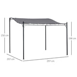 easycomfort easycomfort gazebo pergola 3x3m da esterno giardino o terrazzo con tenda grigia