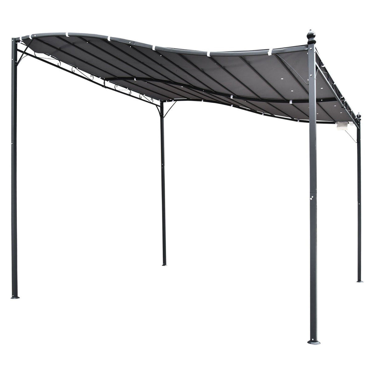 easycomfort easycomfort gazebo pergola 3x3m da esterno giardino o terrazzo con tenda grigia