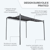 easycomfort easycomfort gazebo pergola 3x3m da esterno giardino o terrazzo con tenda grigia