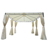 easycomfort easycomfort gazebo rettangolare con struttura in metallo robusto e teli laterali crema 4x3m