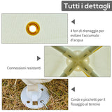 easycomfort easycomfort gazebo da giardino impermeabile con zanzariere beige 3 x 3 x 2.35 m