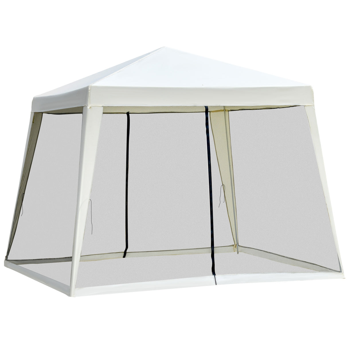 easycomfort easycomfort gazebo da giardino impermeabile con zanzariere beige 3 x 3 x 2.35 m