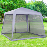 easycomfort easycomfort gazebo da giardino 3x3m con zanzariera copertura in poliestere e struttura in metallo grigio