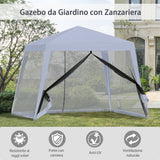 easycomfort easycomfort gazebo da giardino 3x3m con zanzariera copertura in poliestere e struttura in metallo grigio