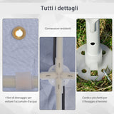 easycomfort easycomfort gazebo da giardino 3x3m con zanzariera copertura in poliestere e struttura in metallo grigio