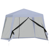 easycomfort easycomfort gazebo da giardino 3x3m con zanzariera copertura in poliestere e struttura in metallo grigio