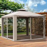 easycomfort easycomfort gazebo da giardino con zanzariera in metallo e poliestere 294x294cm