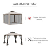 easycomfort easycomfort gazebo da giardino con zanzariera in metallo e poliestere 294x294cm