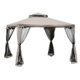 easycomfort easycomfort gazebo da giardino con zanzariera in metallo e poliestere 294x294cm