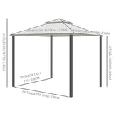 easycomfort easycomfort gazebo da giardino con paletti e corde doppio tetto zanzariera pareti laterali beige 294 x 294 x 263 cm