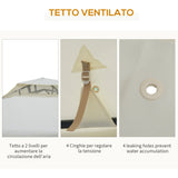 easycomfort easycomfort gazebo da giardino con paletti e corde doppio tetto zanzariera pareti laterali beige 294 x 294 x 263 cm