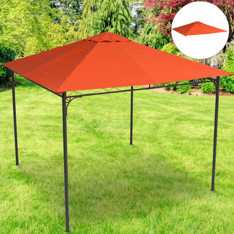 easycomfort easycomfort tetto di ricambio per gazebo 3x3m in poliestere impermeabile anti uv arancione