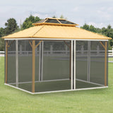easycomfort zanzariera per gazebo tende di ricambio universale con cerniere 352x207cm nero beige