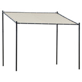easycomfort easycomfort gazebo pergola da esterno e giardino 3x2.85x2.82m in metallo e poliestere beige pergola addossata