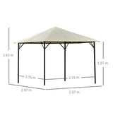 easycomfort easycomfort gazebo da giardino 3x3m in metallo con doppio tettuccio bianco crema