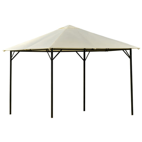 easycomfort easycomfort gazebo da giardino 3x3m in metallo con doppio tettuccio bianco crema