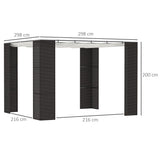 easycomfort easycomfort gazebo pergola da giardino 3x3m con tenda scorrevole struttura in metallo e rattan pe nero