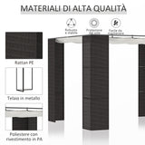 easycomfort easycomfort gazebo pergola da giardino 3x3m con tenda scorrevole struttura in metallo e rattan pe nero