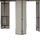 easycomfort gazebo da giardino 3.7x3m con tetto in policarbonato a 2 livelli acciaio e alluminio marrone