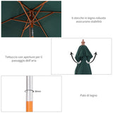 easycomfort easycomfort ombrellone rettangolare in bambu e poliestere anti uv verde 2x1 5x2 3m