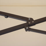 easycomfort easycomfort ombrellone doppio tettuccio da esterni anti uv 460 x 270 x 240 beige marrone