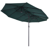 easycomfort easycomfort ombrellone doppio tettuccio da esterni anti uv 460 x 270 x 240 verde marrone