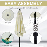 easycomfort easycomfort ombrellone da giardino inclinabile spiaggia alluminio e poliestere bianco 2.7 2.35m