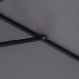 easycomfort ombrellone da giardino 2.7x2.4 m inclinabile con manovella in alluminio e poliestere grigio e nero