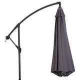 easycomfort easycomfort ombrellone da esterni 3x2 5 m decentrato con manovella struttura in acciaio e poliestere anti uv grigio